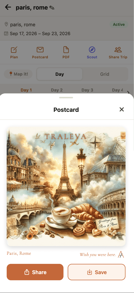Traleva postcard — fourth style